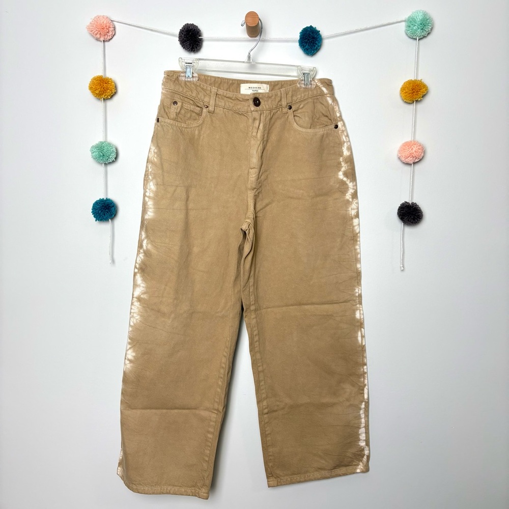 Max Mara Weekend Ampezzo Tie Dye Denim Tan Pants